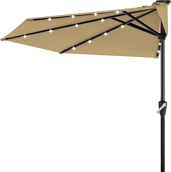 ABCCANOPY Outdoor 9/10/11FT Patio Umbrella Half Round Outdoor Umbrella
