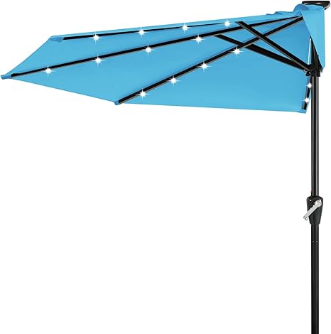 ABCCANOPY Outdoor 9/10/11FT Patio Umbrella Half Round Outdoor Umbrella