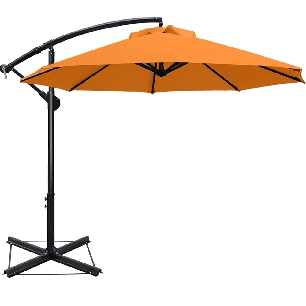 ABCCANOPY Market Hanging 9/10FT Patio Outdoor Umbrellas with Crank & Cross Base ABCCANOPY Market Hanging 9/10FT Patio Outdoor Umbrellas with Crank & Cross Base