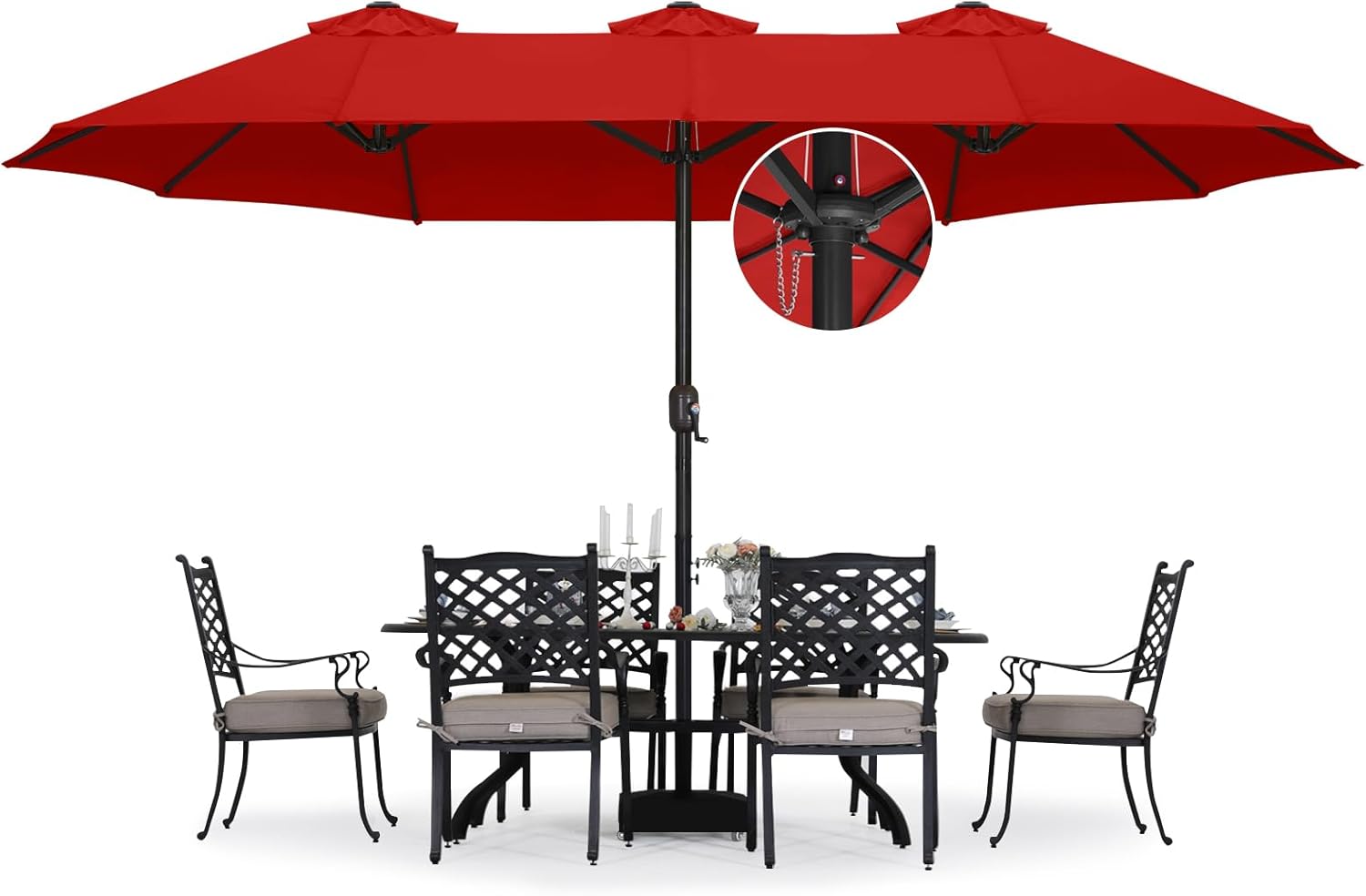 ABCCANOPY Outdoor Double-Sided Large Patio Umbrella 15FT