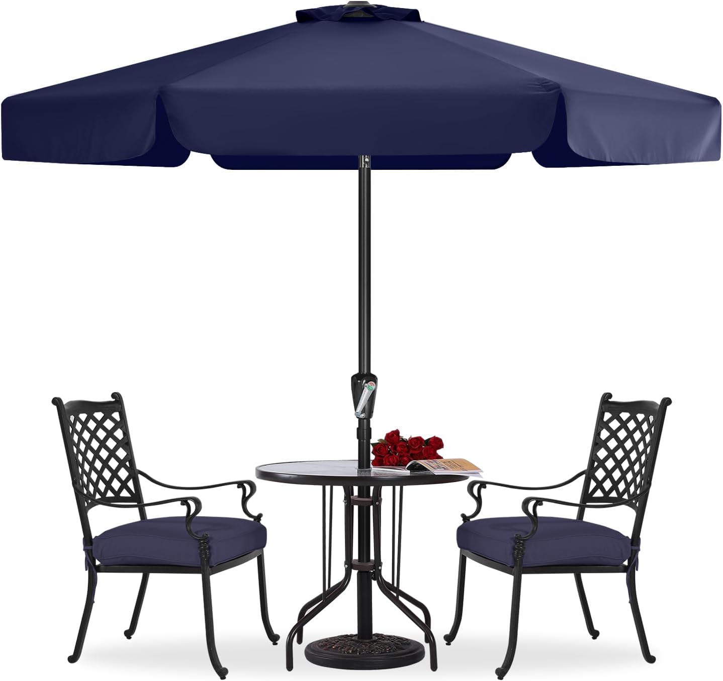 ABCCANOPY Outdoor Market Umbrella with Tilt & Crank 7.5FT 6 Ribs