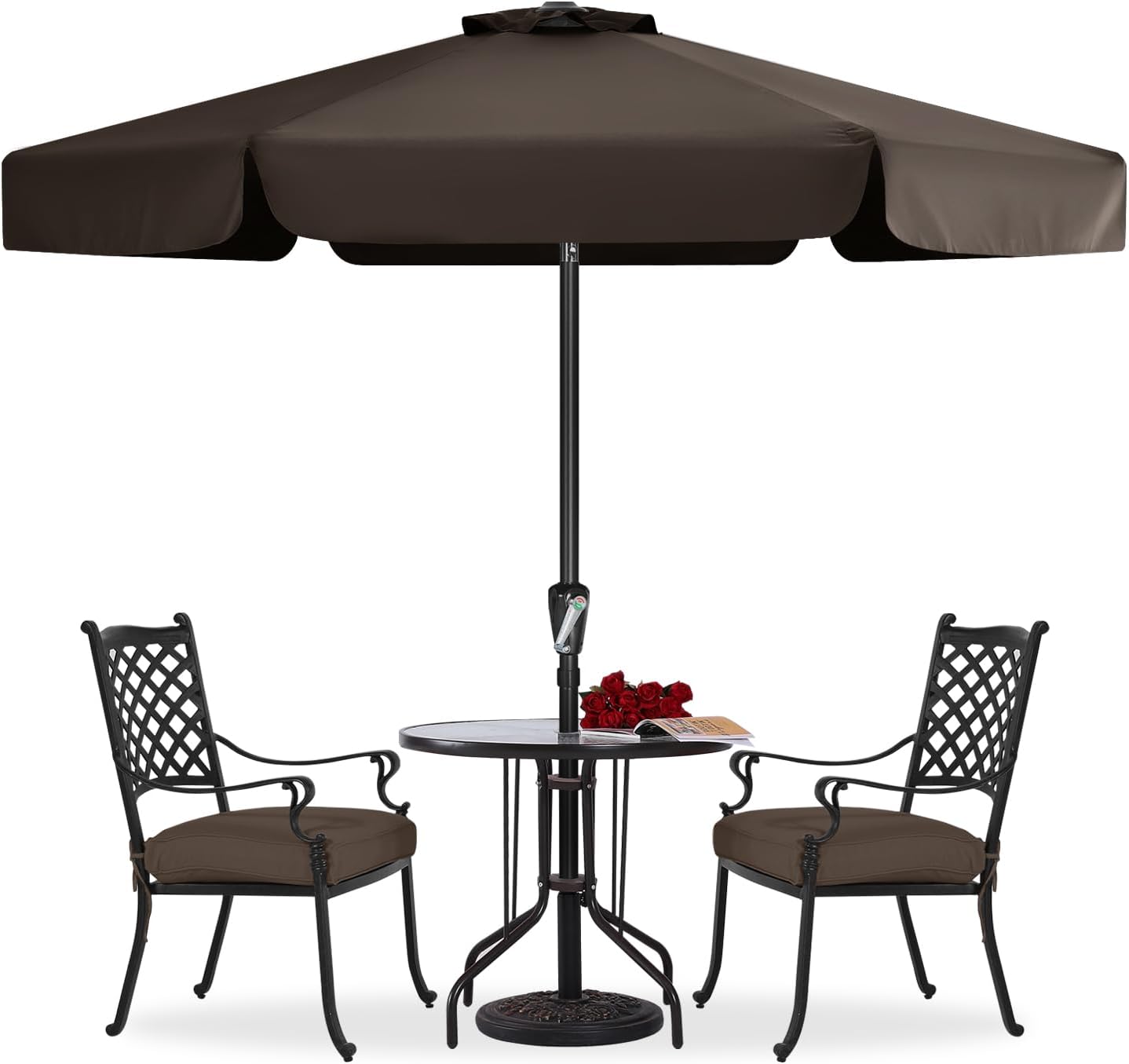 ABCCANOPY Outdoor Market Umbrella with Tilt & Crank 7.5FT 6 Ribs