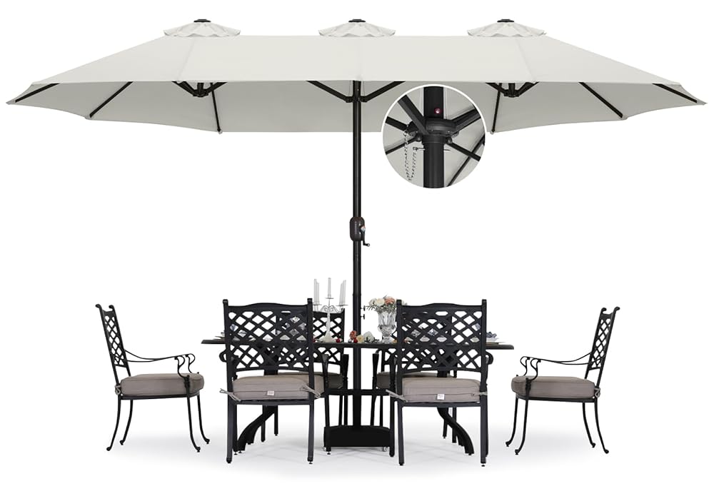 ABCCANOPY Outdoor Double-Sided Large Patio Umbrella 15FT