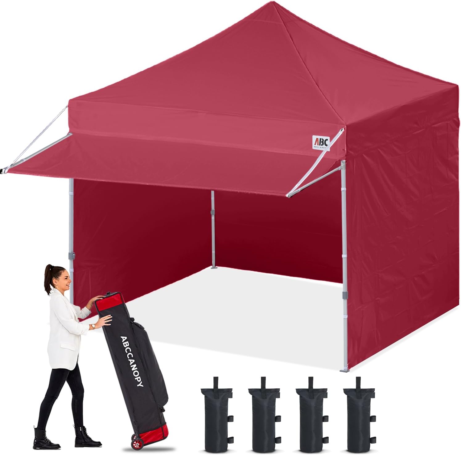 ABCCANOPY S1 Commercial Pop Up Canopy Tent with Awning and Sidewalls - 10x10, 10x20