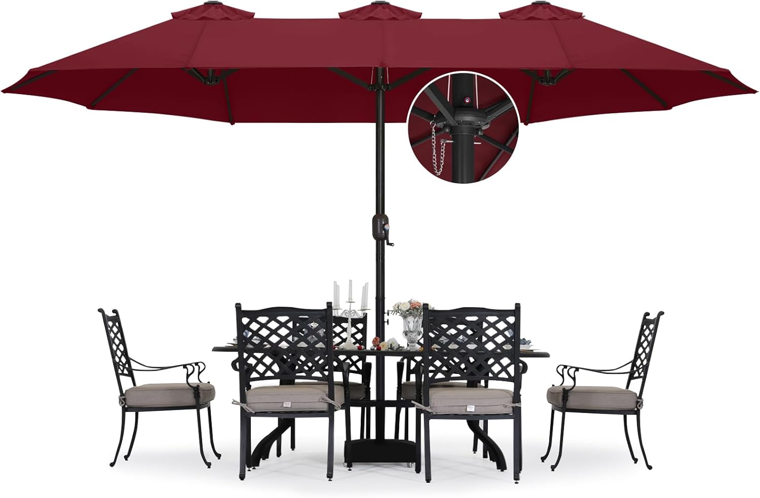 ABCCANOPY Outdoor Double-Sided Large Patio Umbrella 15FT