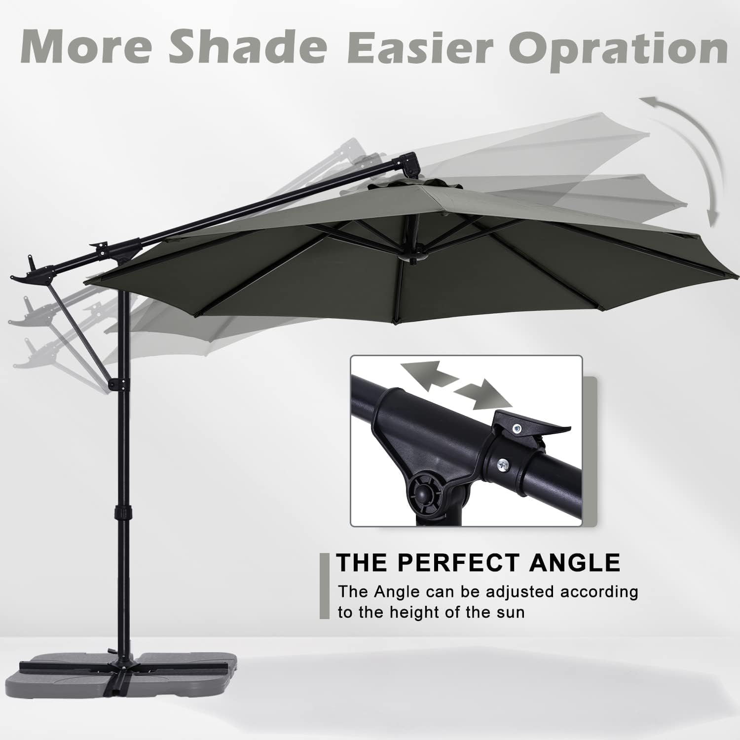ABCCANOPY Cantilever Umbrella Offset Hanging Patio Umbrella 10FT