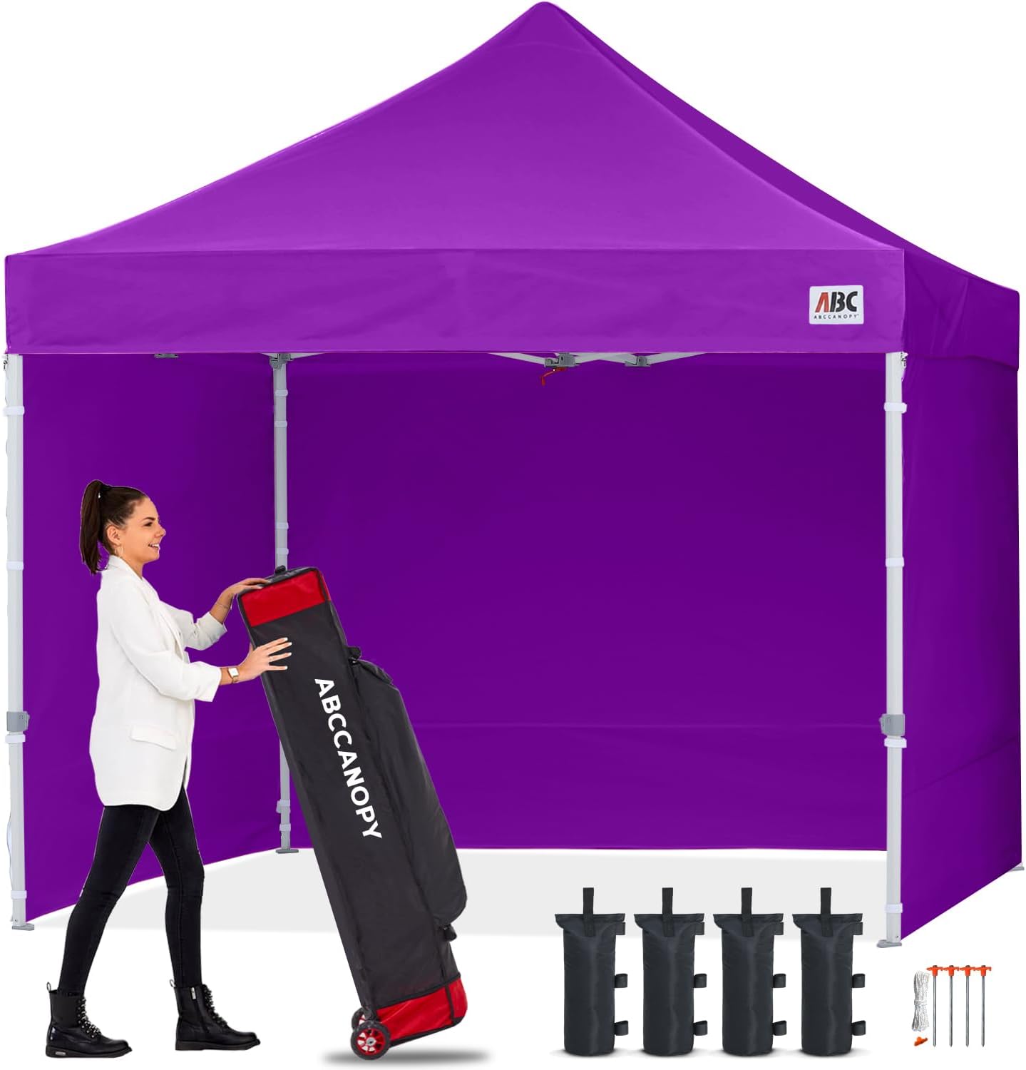 ABCCANOPY S1 Commercial Pop Up Canopy Tent with Sidewalls - 8x8, 8x12, 8x16