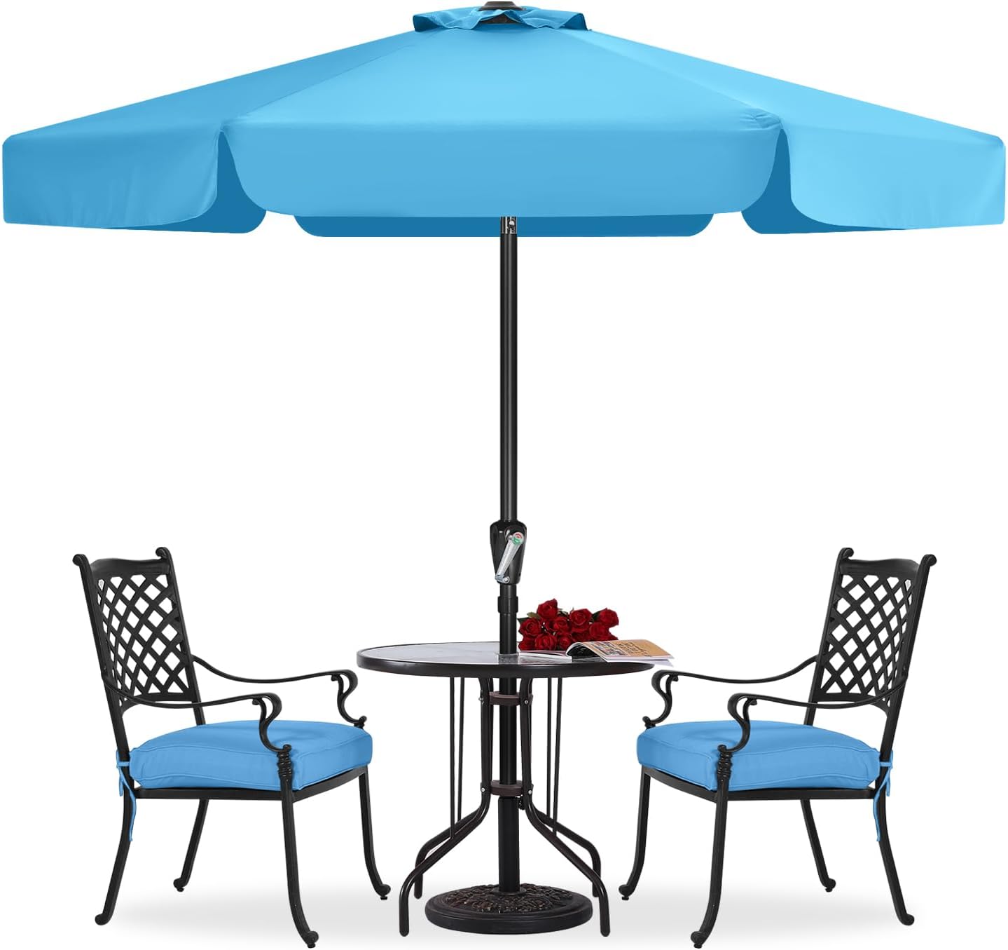 ABCCANOPY Outdoor Market Umbrella with Tilt & Crank 7.5FT 6 Ribs