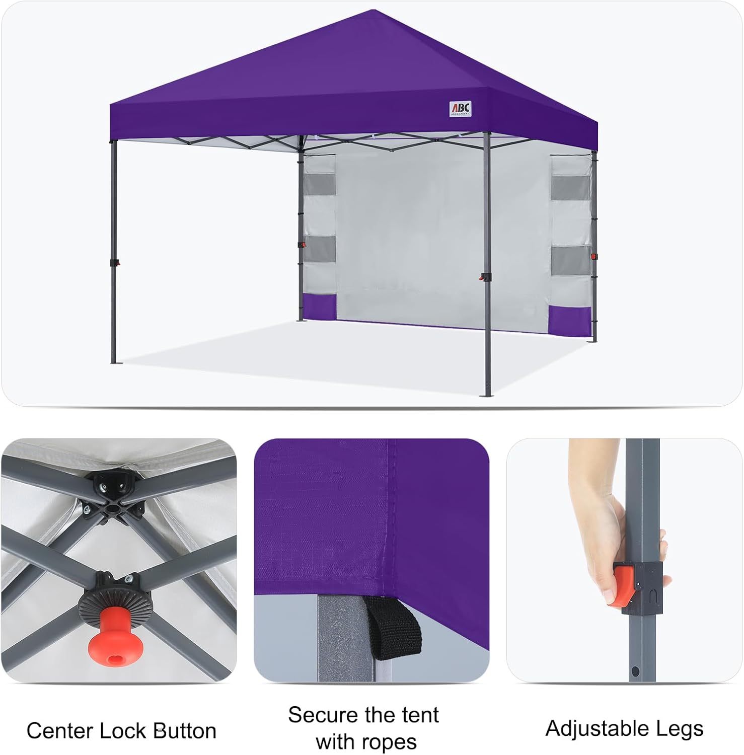ABCCANOPY 10x10 Pop Up Canopy Tent with Storage Sidewall