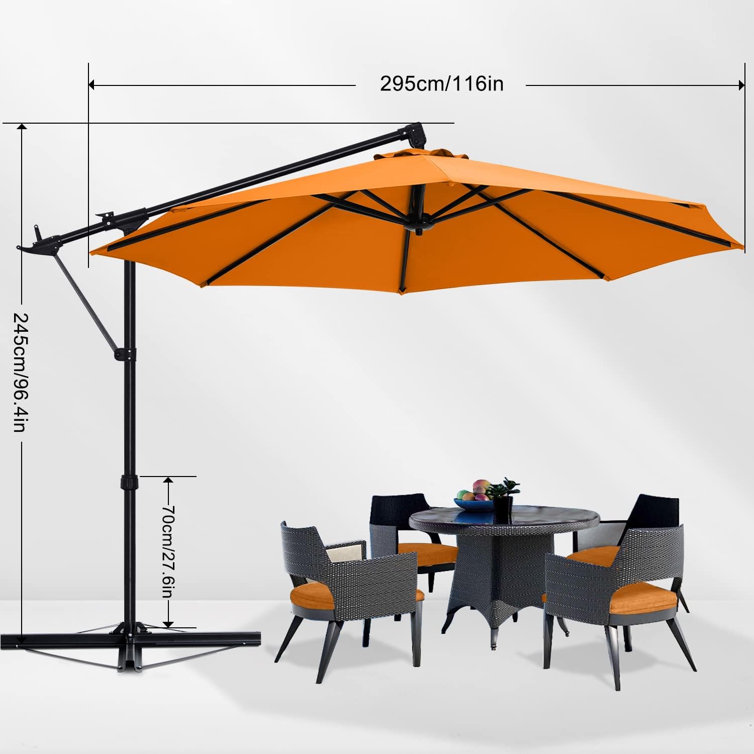 ABCCANOPY Cantilever Umbrella Offset Hanging Patio Umbrella 10FT