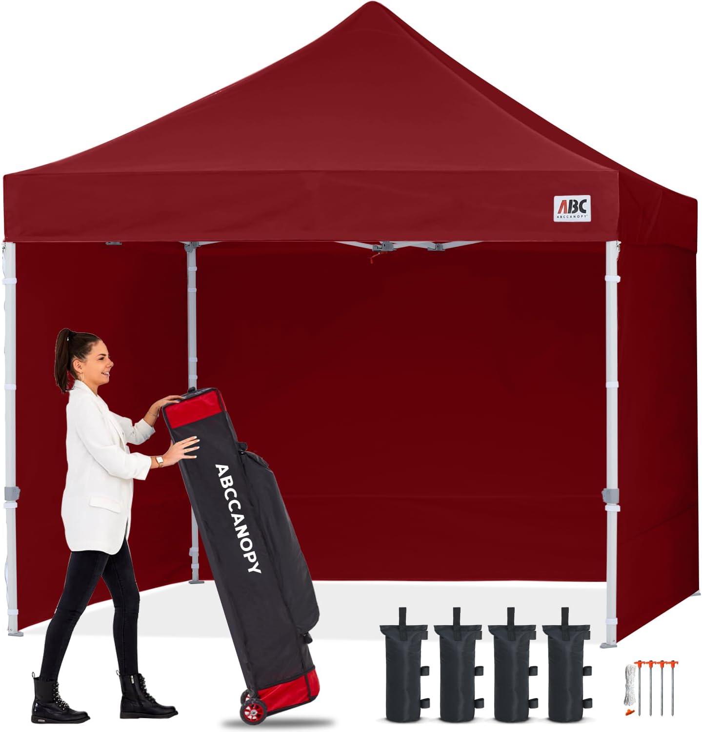 ABCCANOPY S1 Commercial Pop Up Canopy Tent with Sidewalls - 8x8, 8x12, 8x16