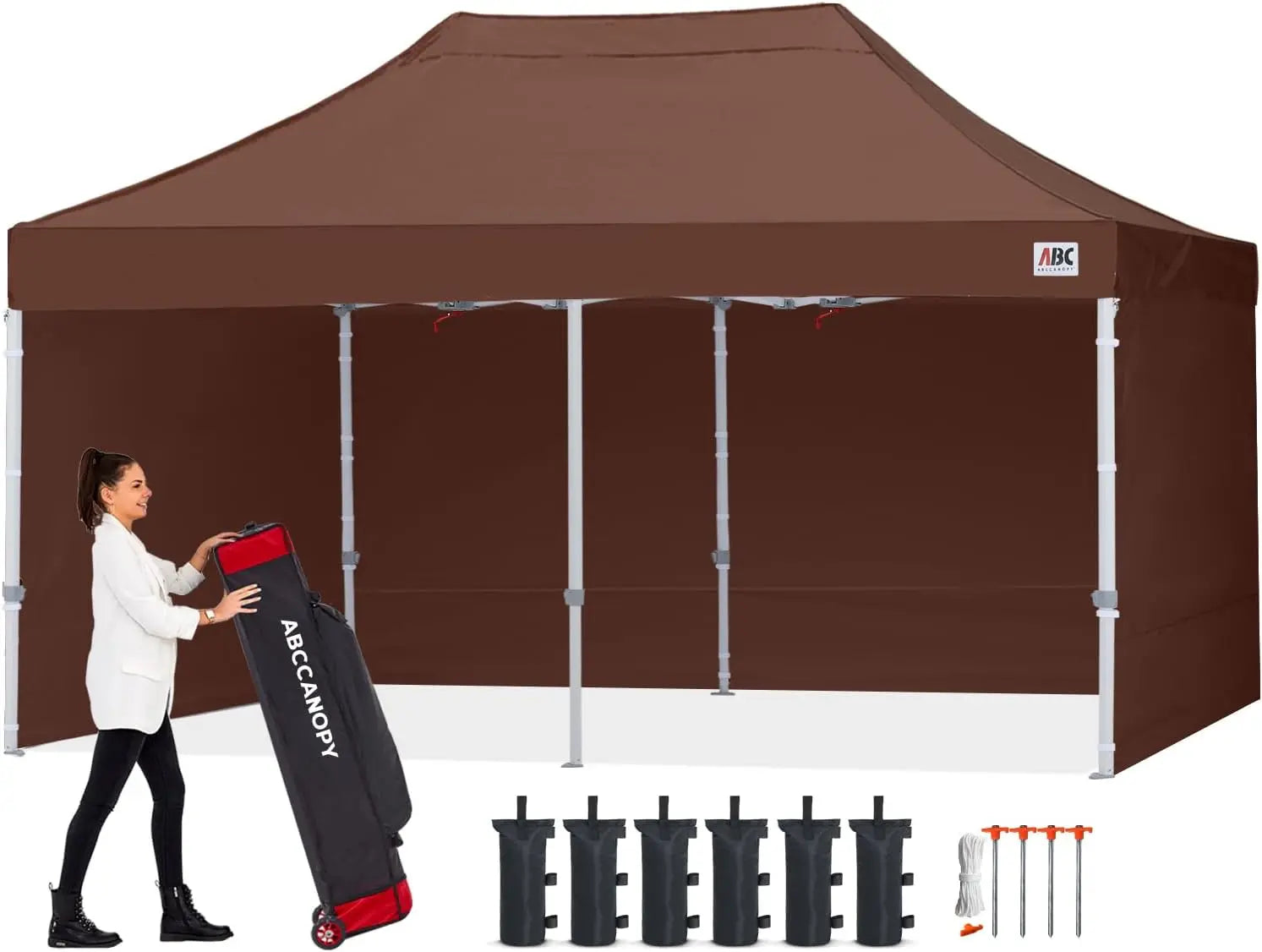 ABCCANOPY S1 Commercial Pop Up Canopy Tent with Sidewalls - 10x10, 10x15, 10x20