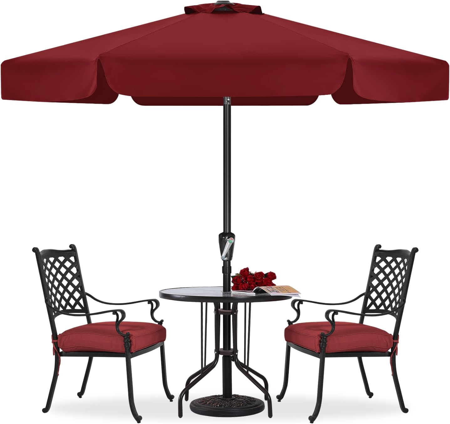 ABCCANOPY Outdoor Market Umbrella with Tilt & Crank 7.5FT 6 Ribs