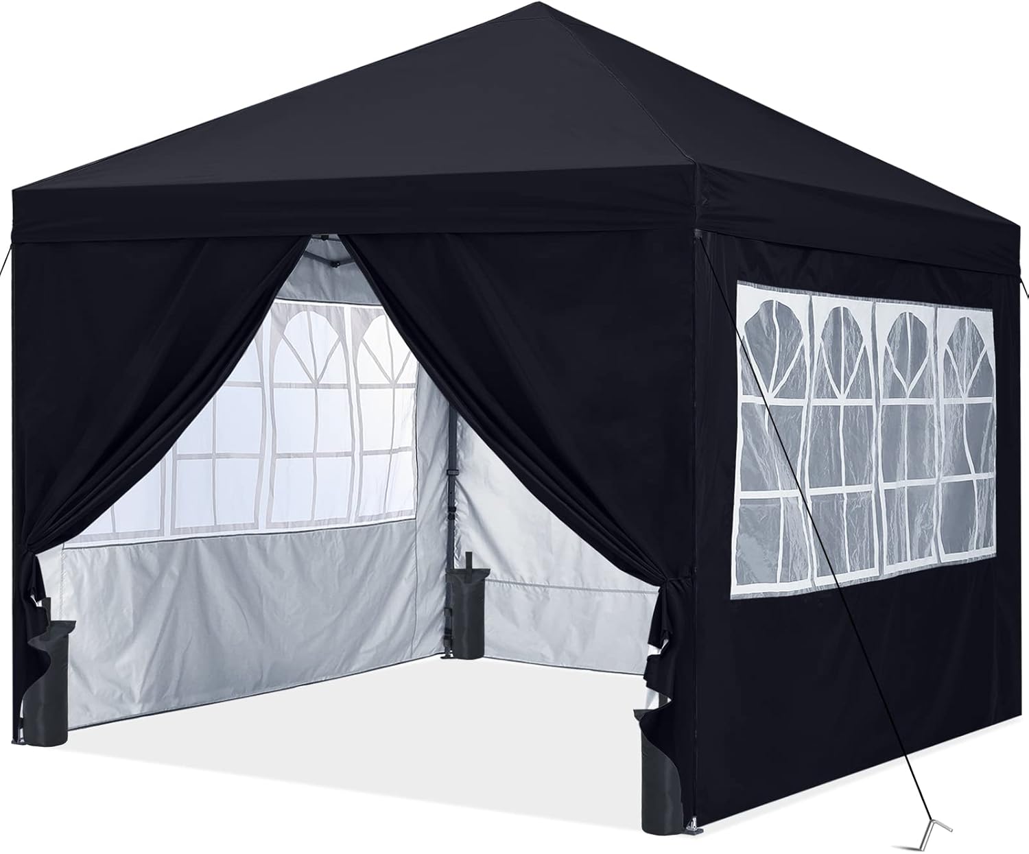 church tent ABCCANOPY 10X10 Pop Up Canopy Tent Instant Shelter with Zipped Side Wall Church Window White
