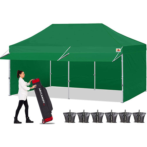 ABCCANOPY S1 Commercial Pop Up Canopy Tent with Awning and Sidewalls - 10x10, 10x20