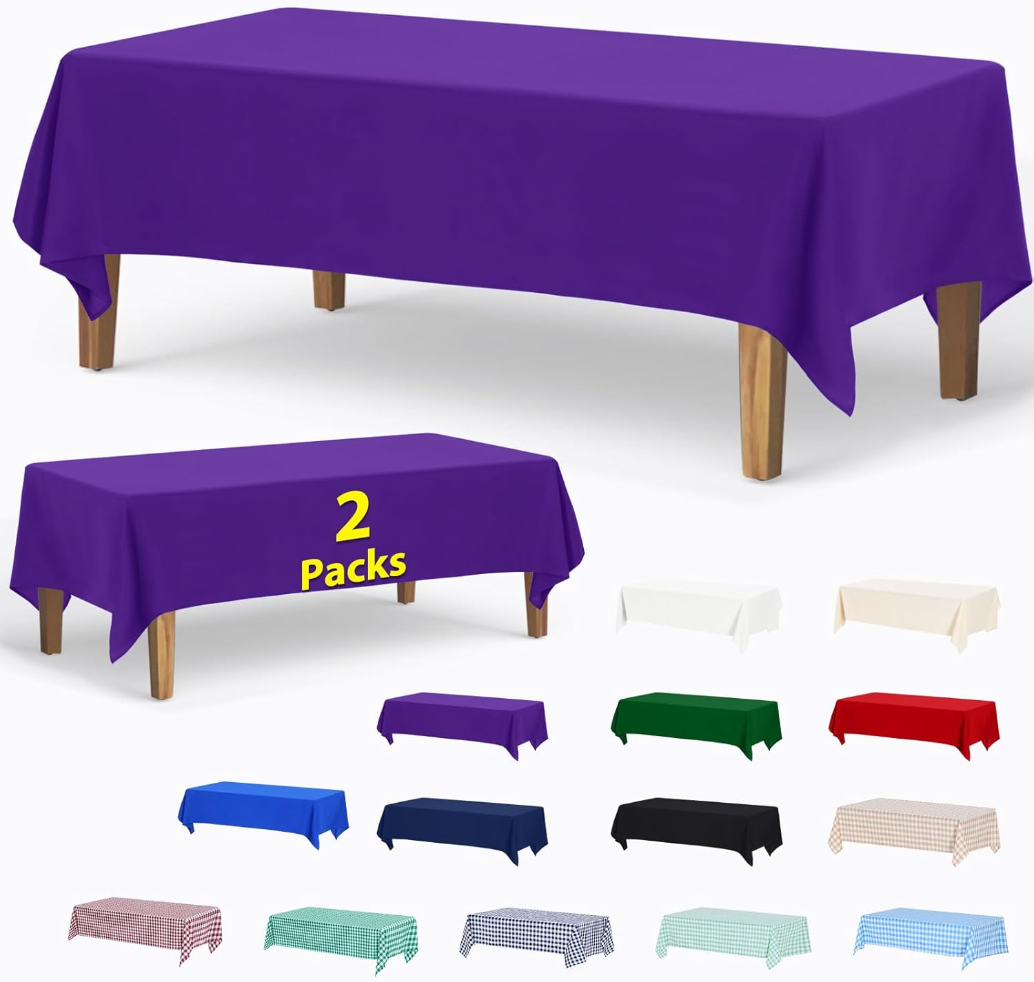 ABCCANOPY Rectangle Tablecloth Stain-Resistant Washable Table Cover