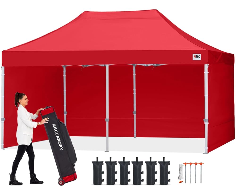 ABCCANOPY S1 Commercial Pop Up Canopy Tent with Sidewalls - 8x8, 8x12, 8x16
