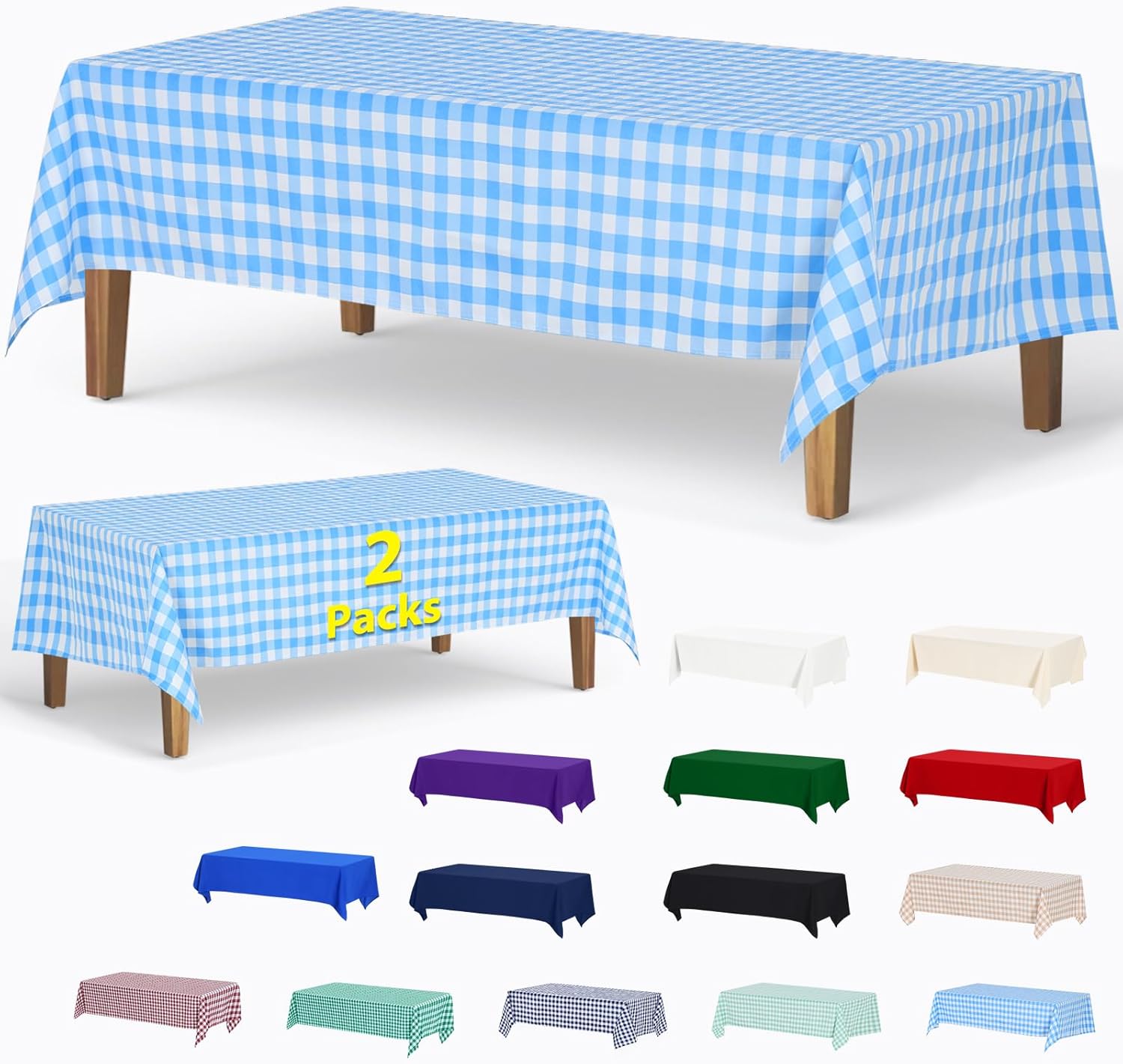 ABCCANOPY Rectangle Tablecloth Stain-Resistant Washable Table Cover