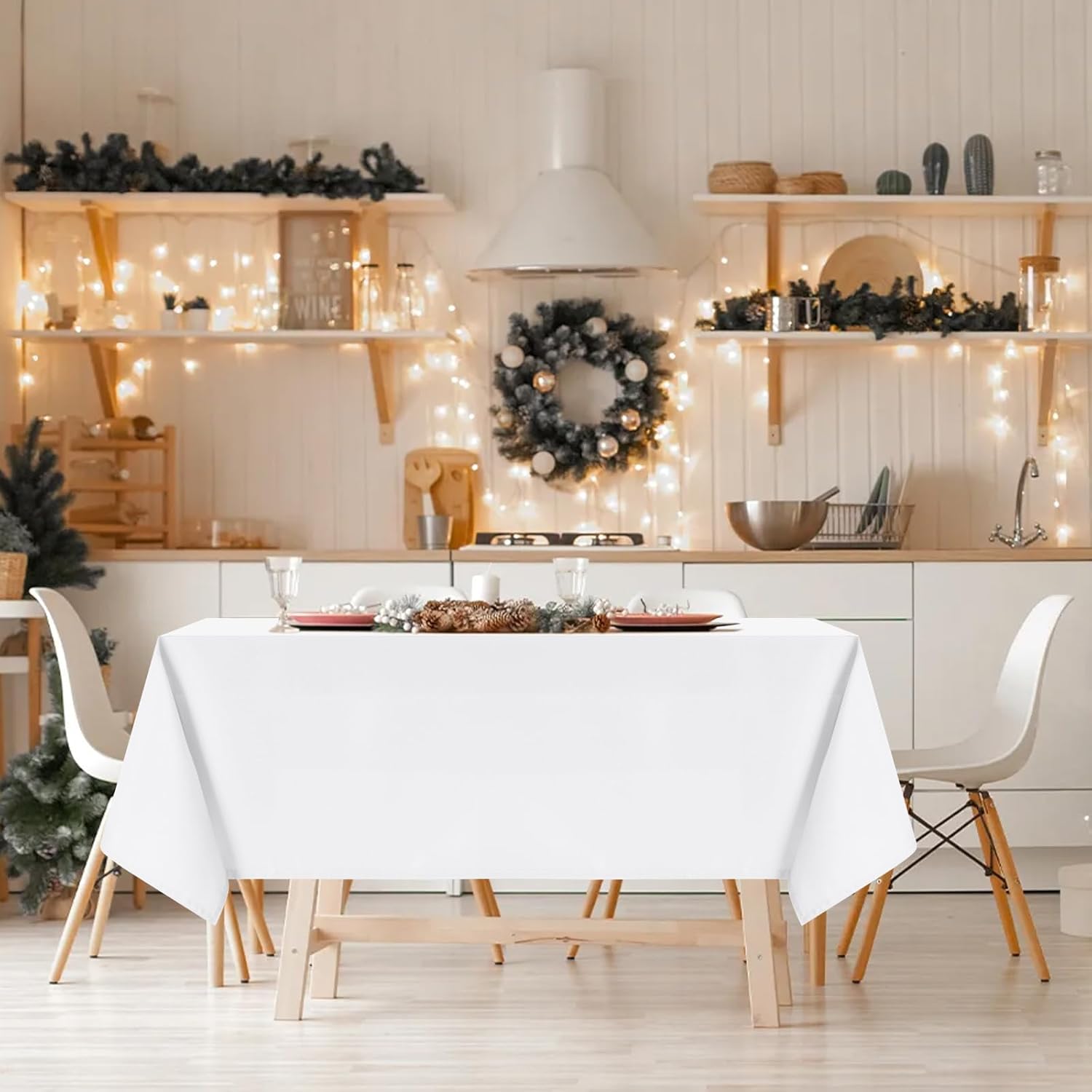 ABCCANOPY Rectangle Tablecloth Stain-Resistant Washable Table Cover