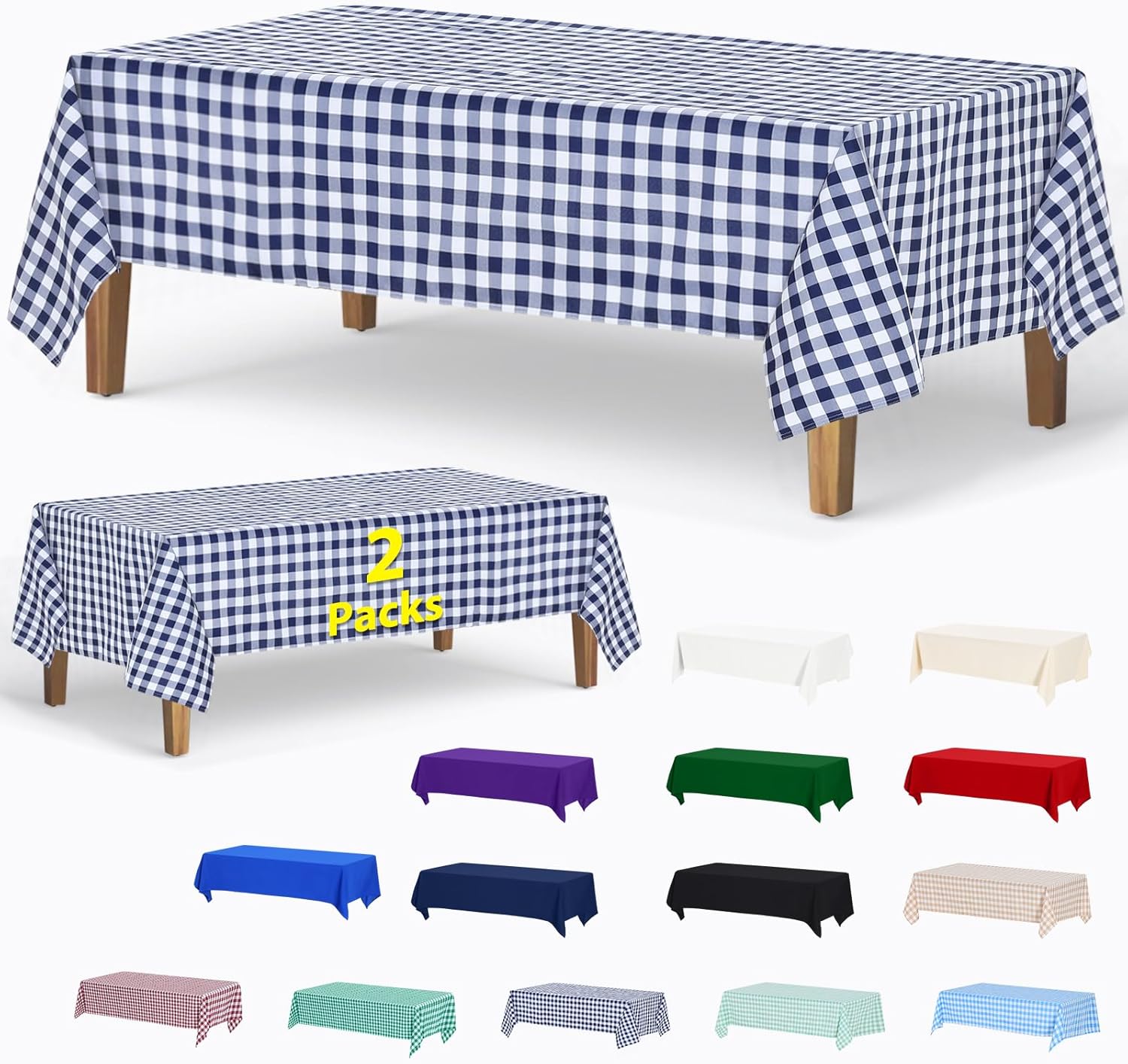 ABCCANOPY Rectangle Tablecloth Stain-Resistant Washable Table Cover
