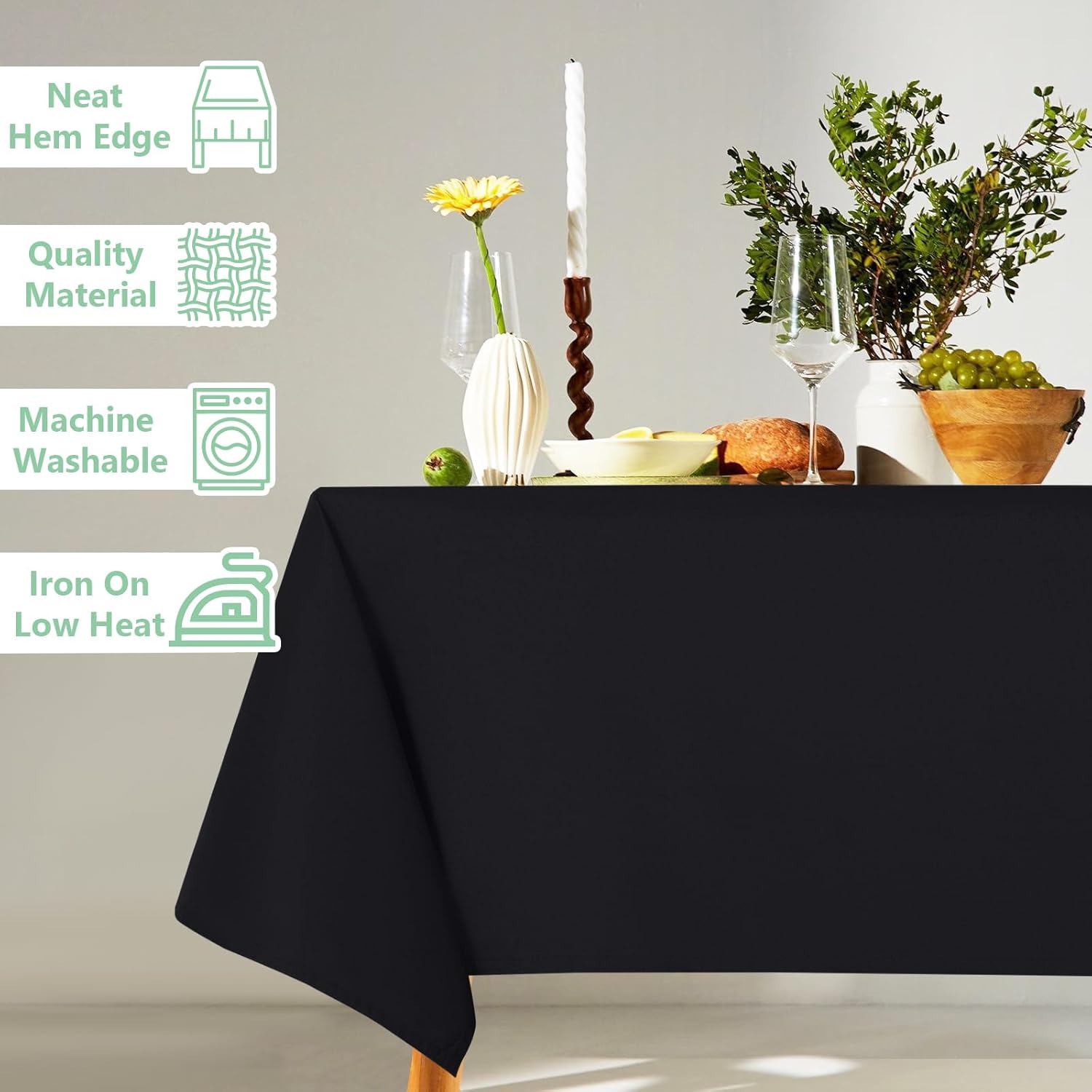 ABCCANOPY Rectangle Tablecloth Stain-Resistant Washable Table Cover