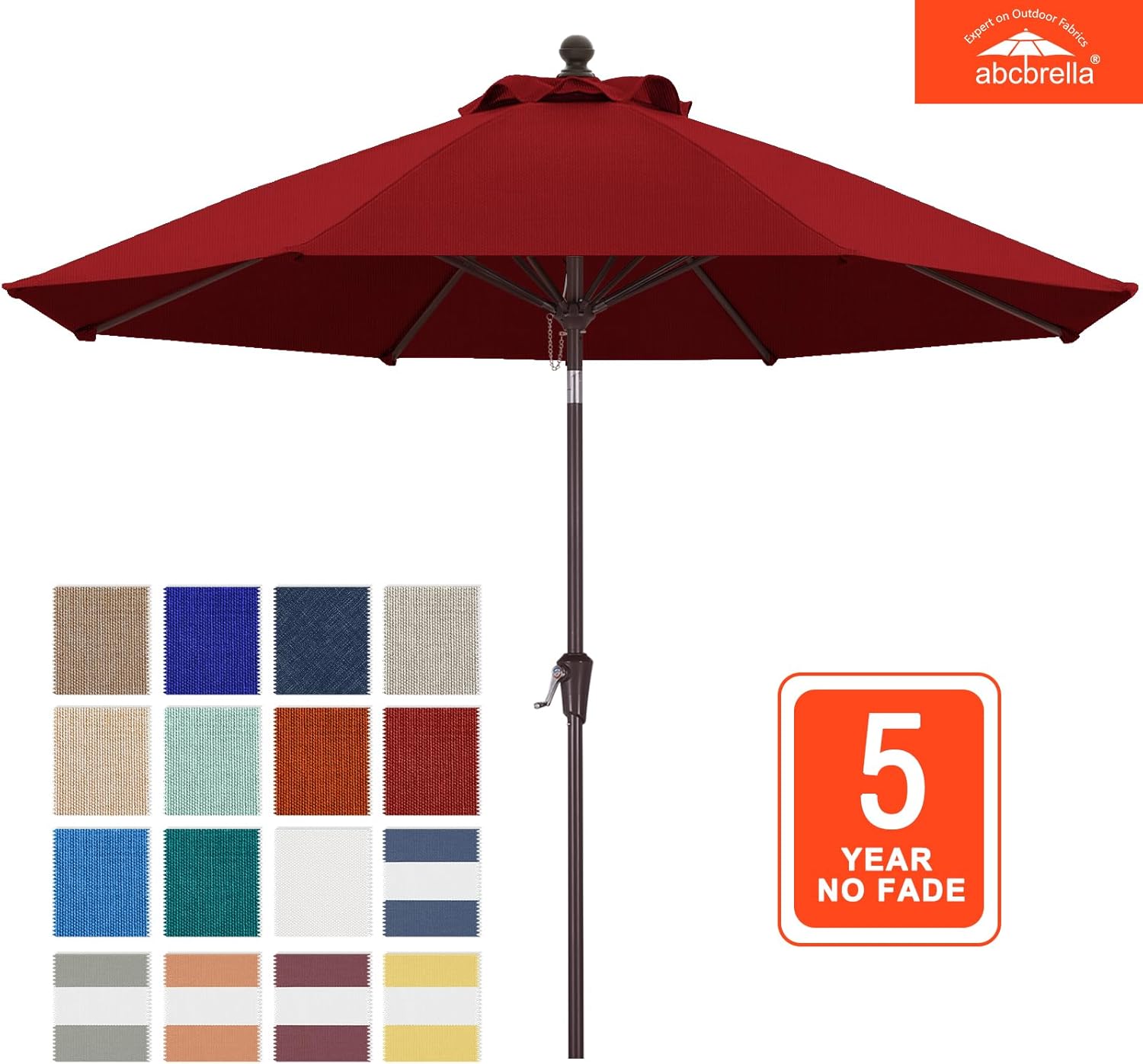 ABCCANOPY 9FT Patio Umbrella Outdoor Table Umbrella 8 Ribs OLEFIN 5-Year No Fading