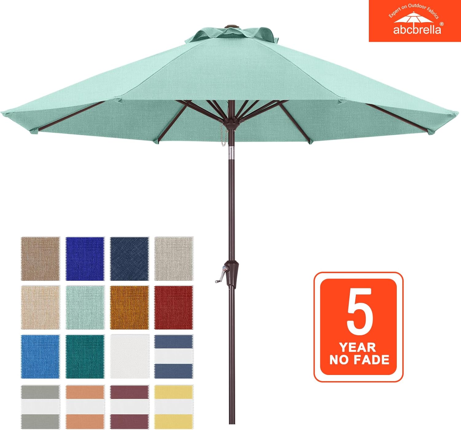 ABCCANOPY 9FT Patio Umbrella Outdoor Table Umbrella 8 Ribs OLEFIN 5-Year No Fading