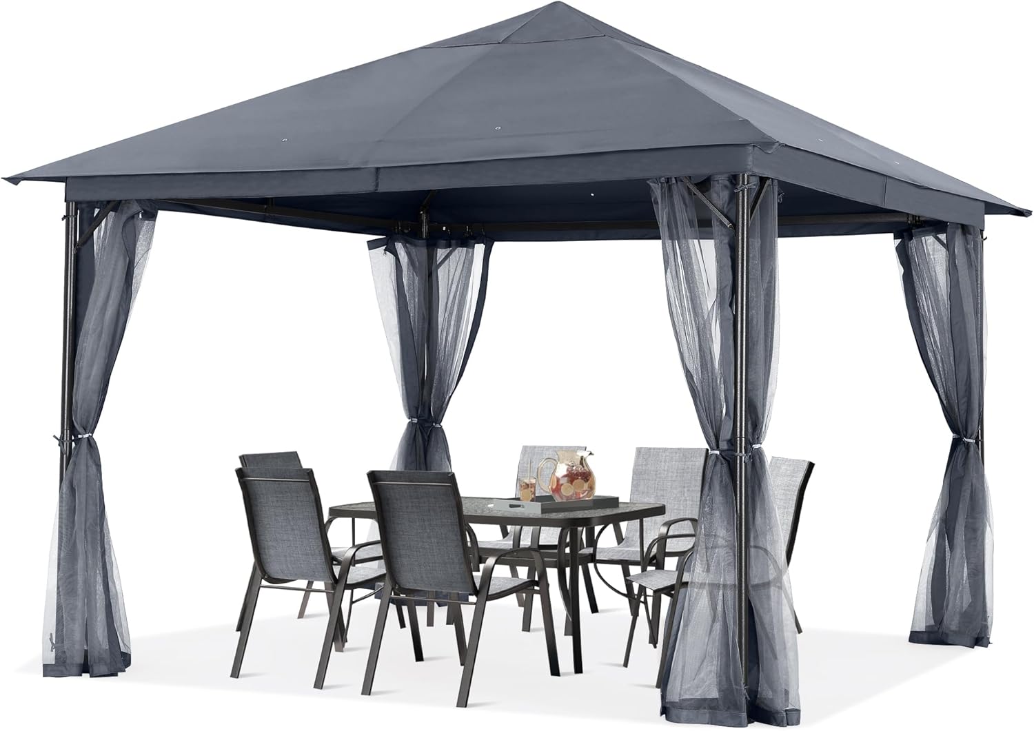 ABCCANOPY Outdoor Patio Gazebo 11x11 Single Roof with Mosquito Netting
