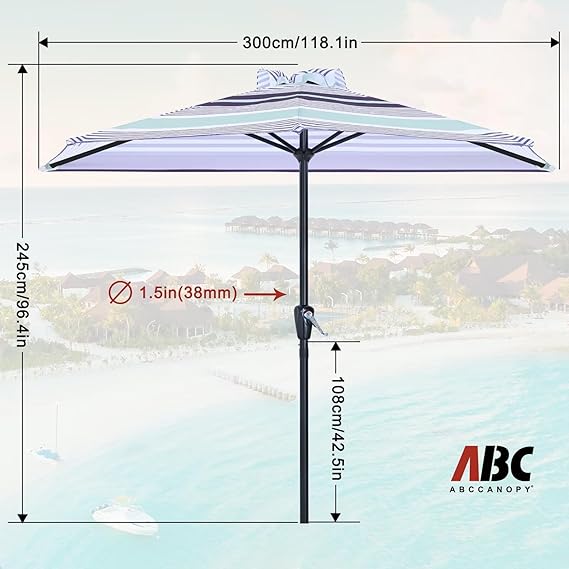 ABCCANOPY Outdoor 9/10/11FT Patio Umbrella Half Round Outdoor Umbrella