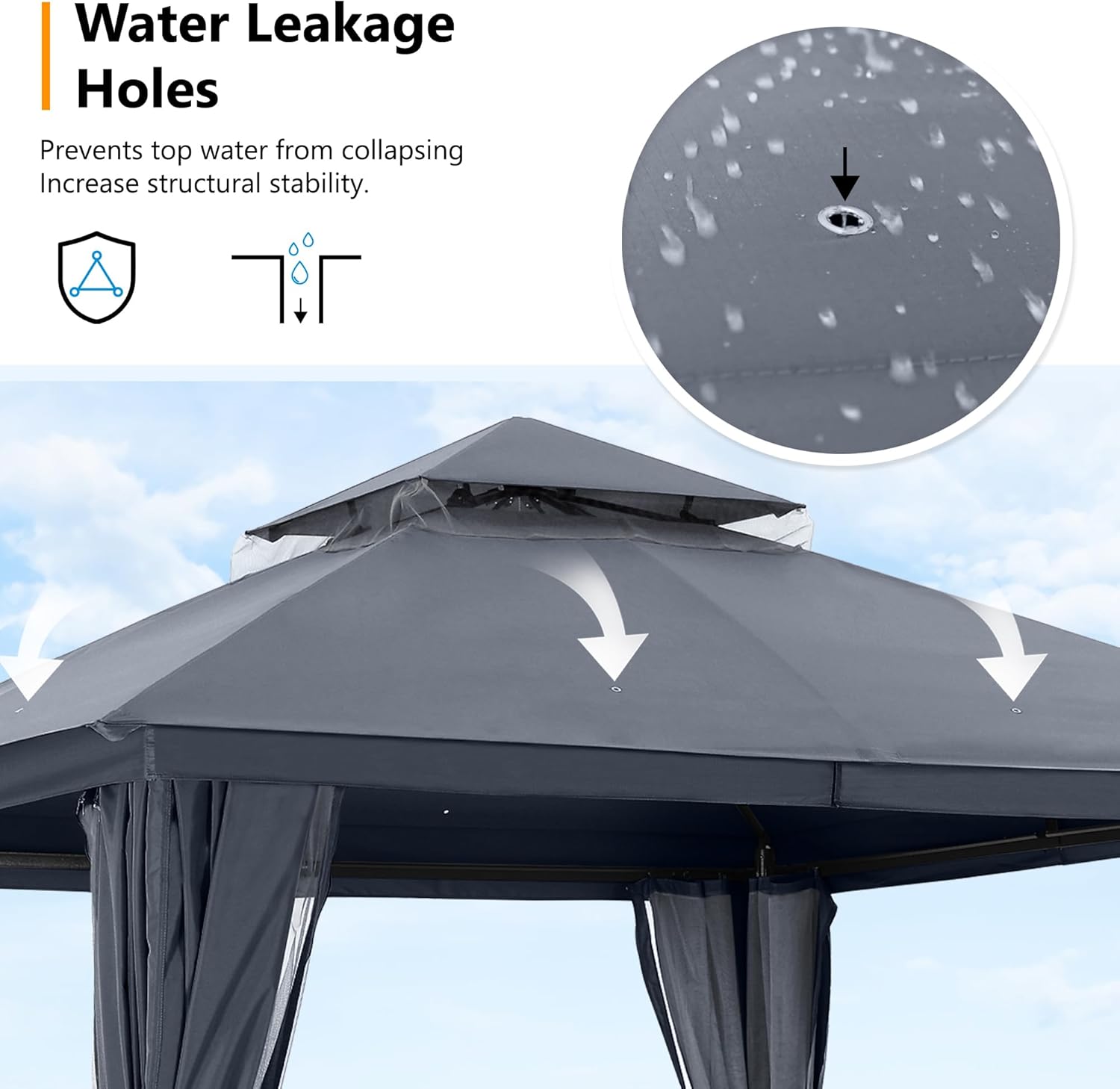 ABCCANOPY Outdoor Patio Gazebo 9x9/11x11 with Mosquito Netting & Curtain