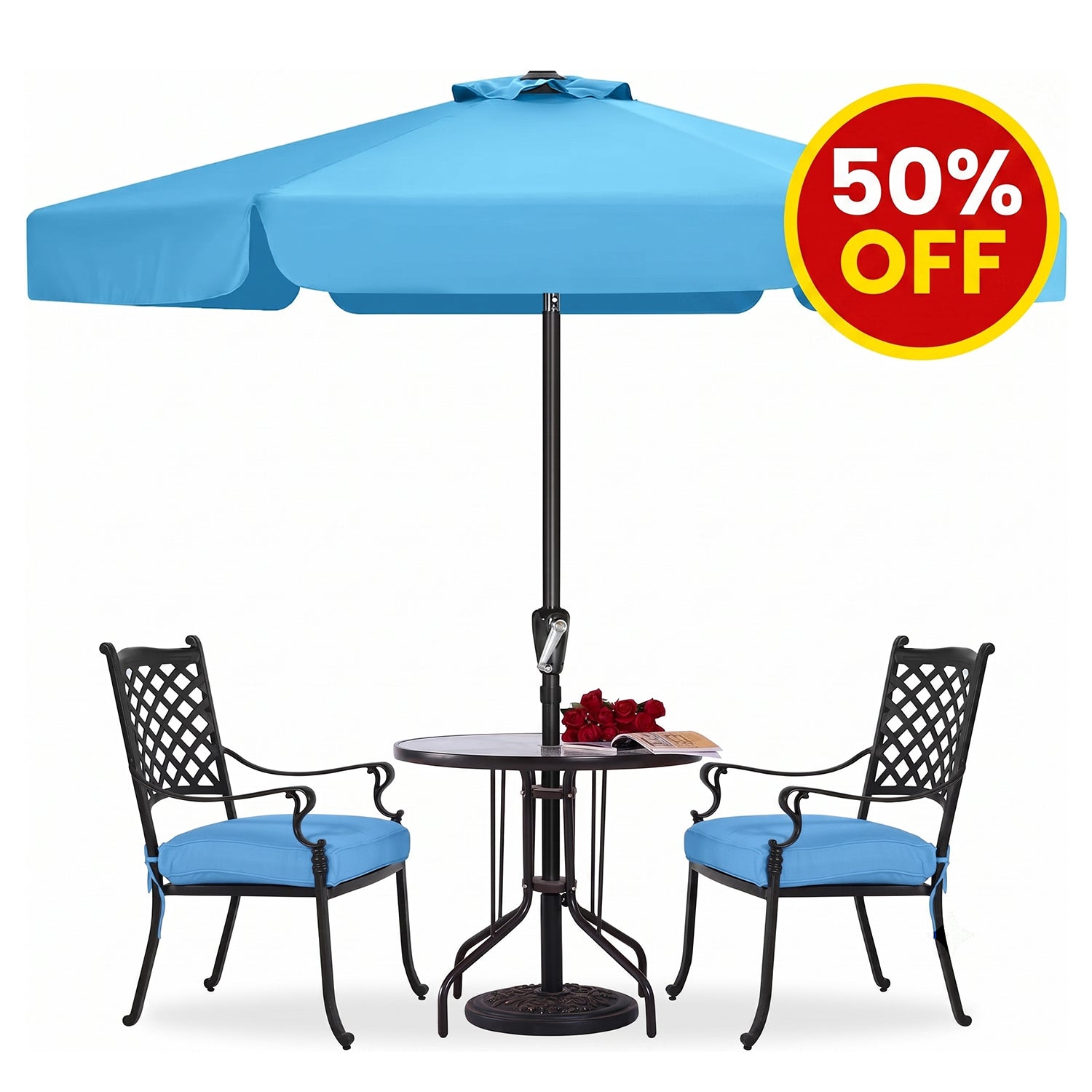 ABCCANOPY Outdoor Market 8 Ribs Umbrella for Patio Pool 7.5FT, 9FT, 10FT 9FT / Khaki