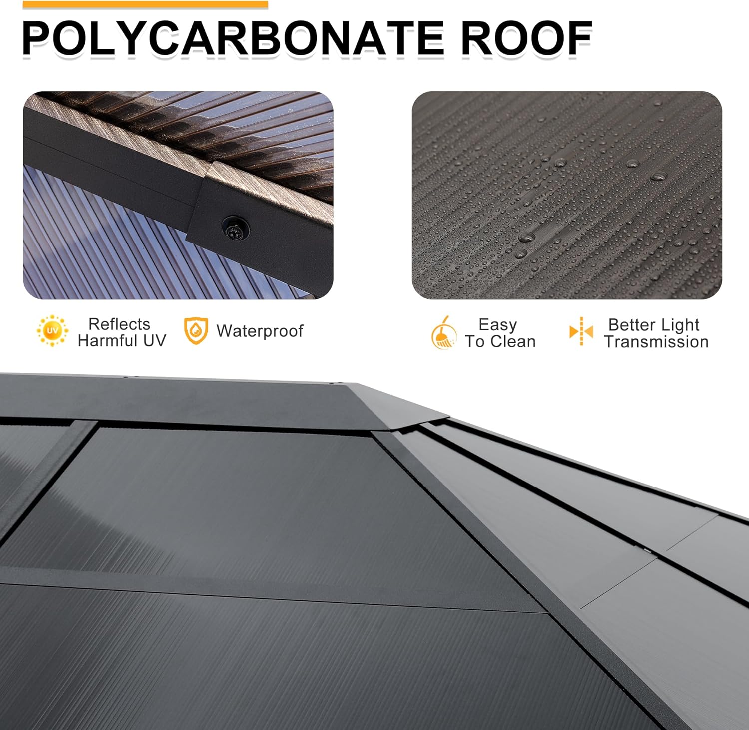 ABCCANOPY 6x8 Hardtop Grill Gazebo Cnaopy Outdoor BBQ Gazebo Shelter