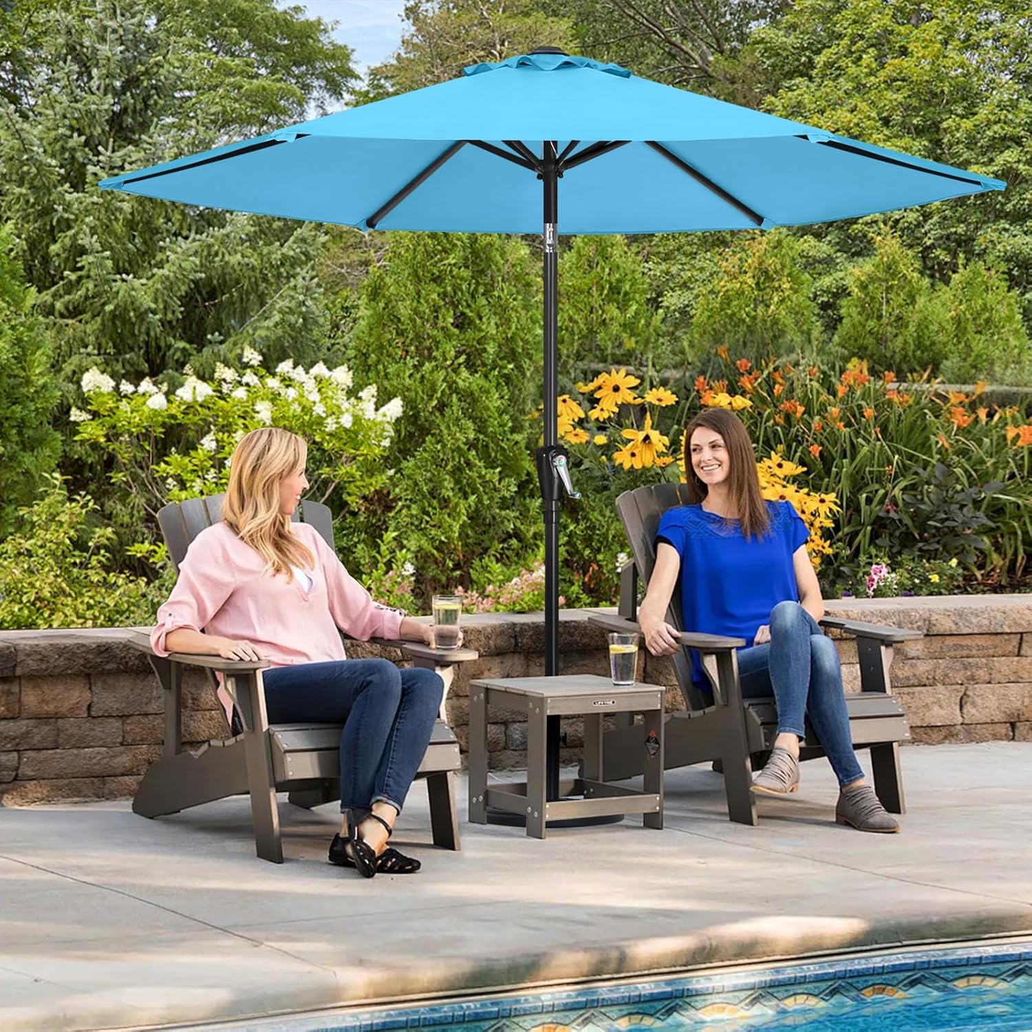 ABCCANOPY 7.5FT Patio Table Umbrella UV Protection Umbrella for Garden 6 Ribs