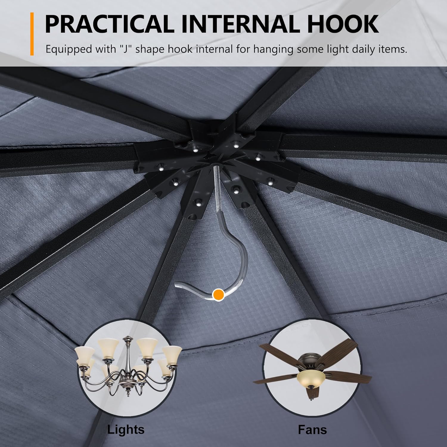 ABCCANOPY Outdoor Patio Gazebo 11x11 Single Roof with Mosquito Netting