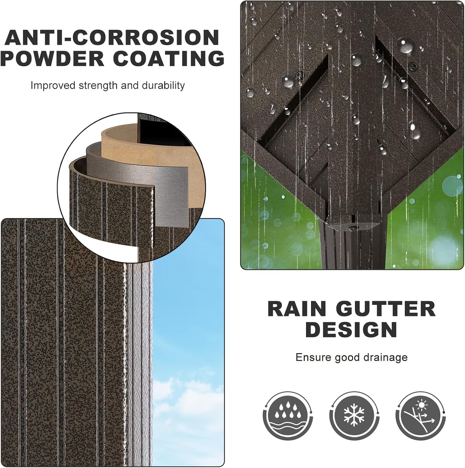 ABCCANOPY 6x8 Hardtop Grill Gazebo Outdoor Permanent BBQ Gazebo