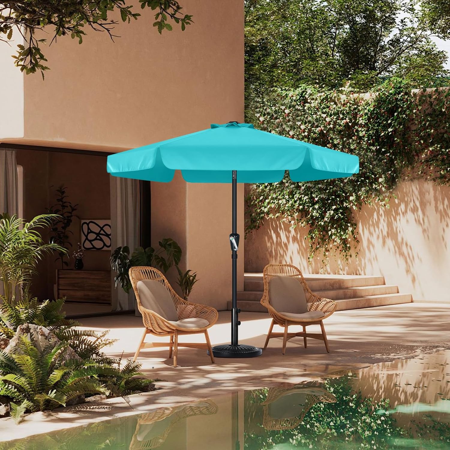 ABCCANOPY Outdoor Market Umbrella with Tilt & Crank 7.5FT 6 Ribs