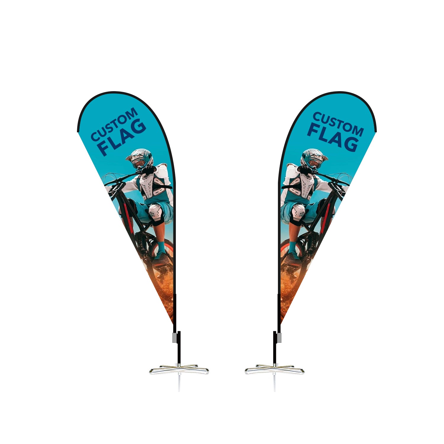 ABCCANOPY Custom Double Sided Teardrop Feather Flag Advertising 8FT/10FT/12FT (1 Flag)