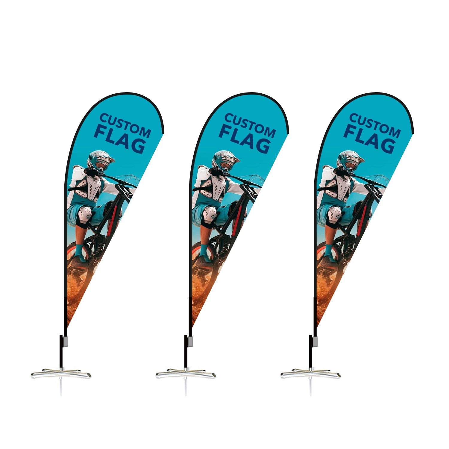 ABCCANOPY Custom Double Sided Teardrop Feather Flag Advertising 8FT/10FT/12FT (1 Flag)