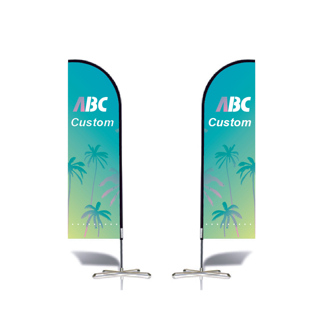 ABCCANOPY Custom Double Sided Teardrop Feather Flag Advertising 8FT/10FT/12FT (1 Flag)