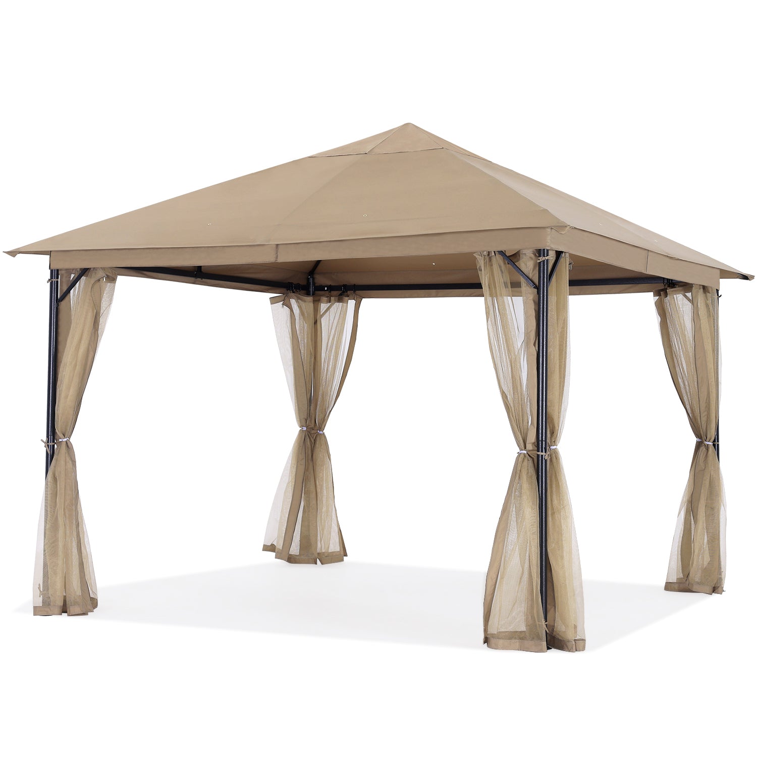 ABCCANOPY Outdoor Patio Gazebo 11x11 Single Roof with Mosquito Netting