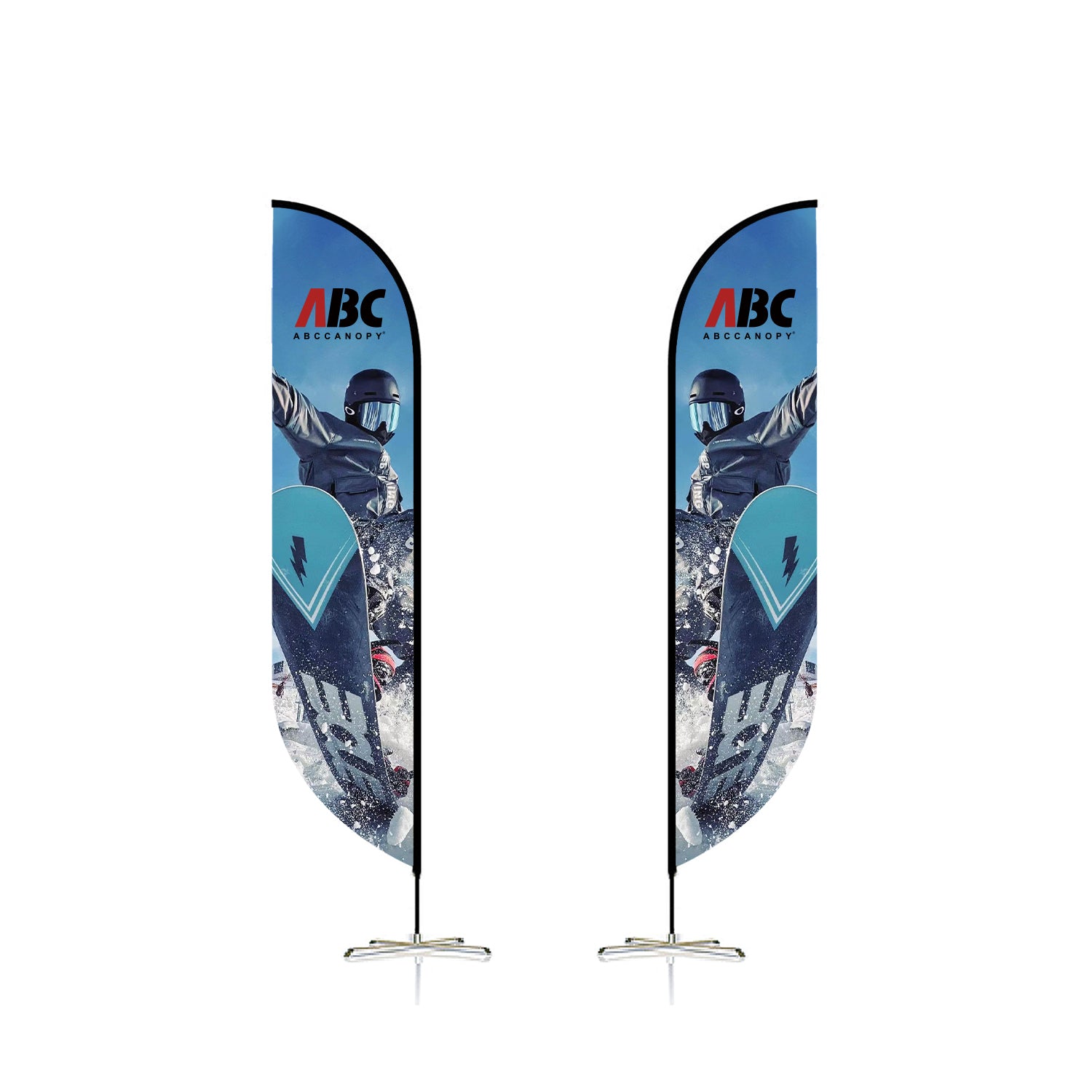 ABCCANOPY Custom Double Sided Teardrop Feather Flag Advertising 8FT/10FT/12FT (1 Flag)