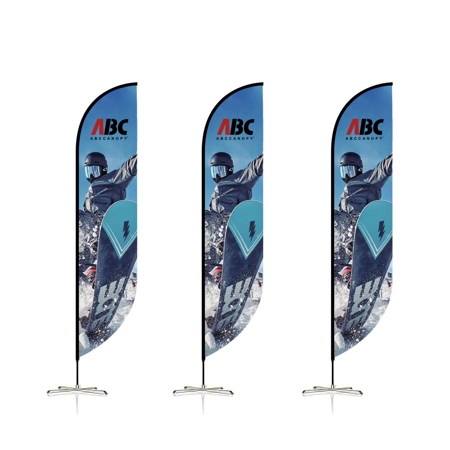 ABCCANOPY Custom Double Sided Teardrop Feather Flag Advertising 8FT/10FT/12FT (1 Flag)