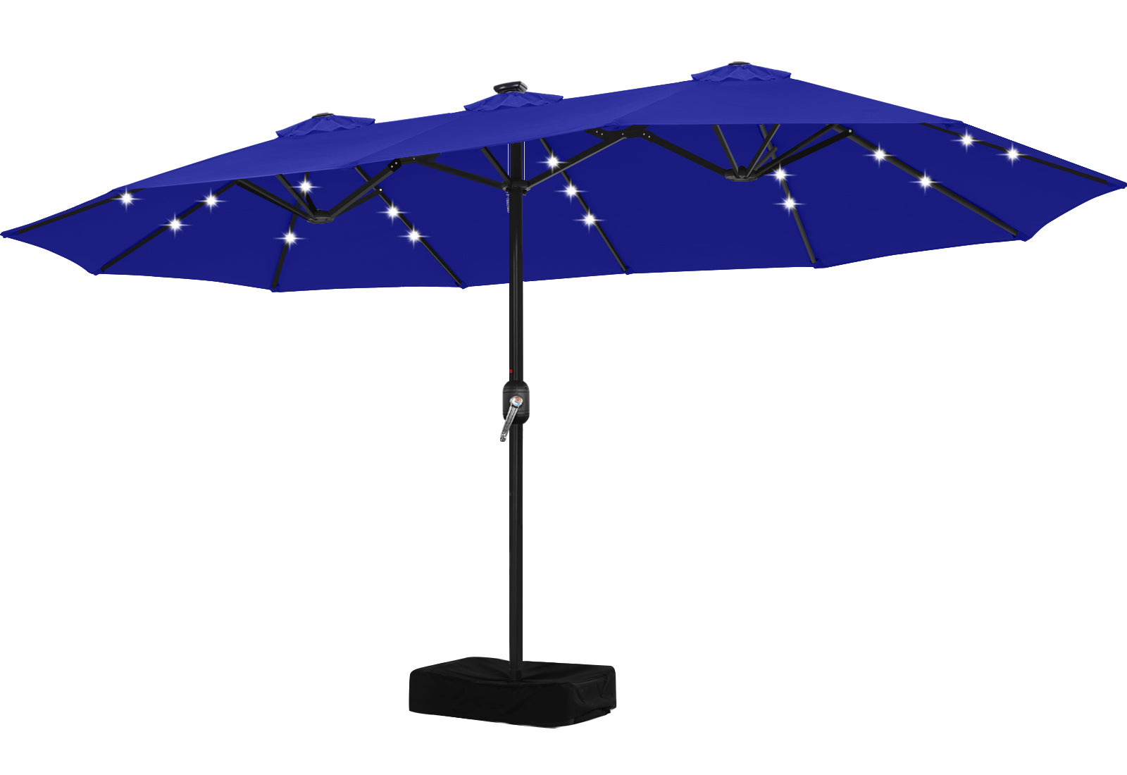 Outdoor Double-Sided Large Patio Umbrella 15FT with Solar Lights