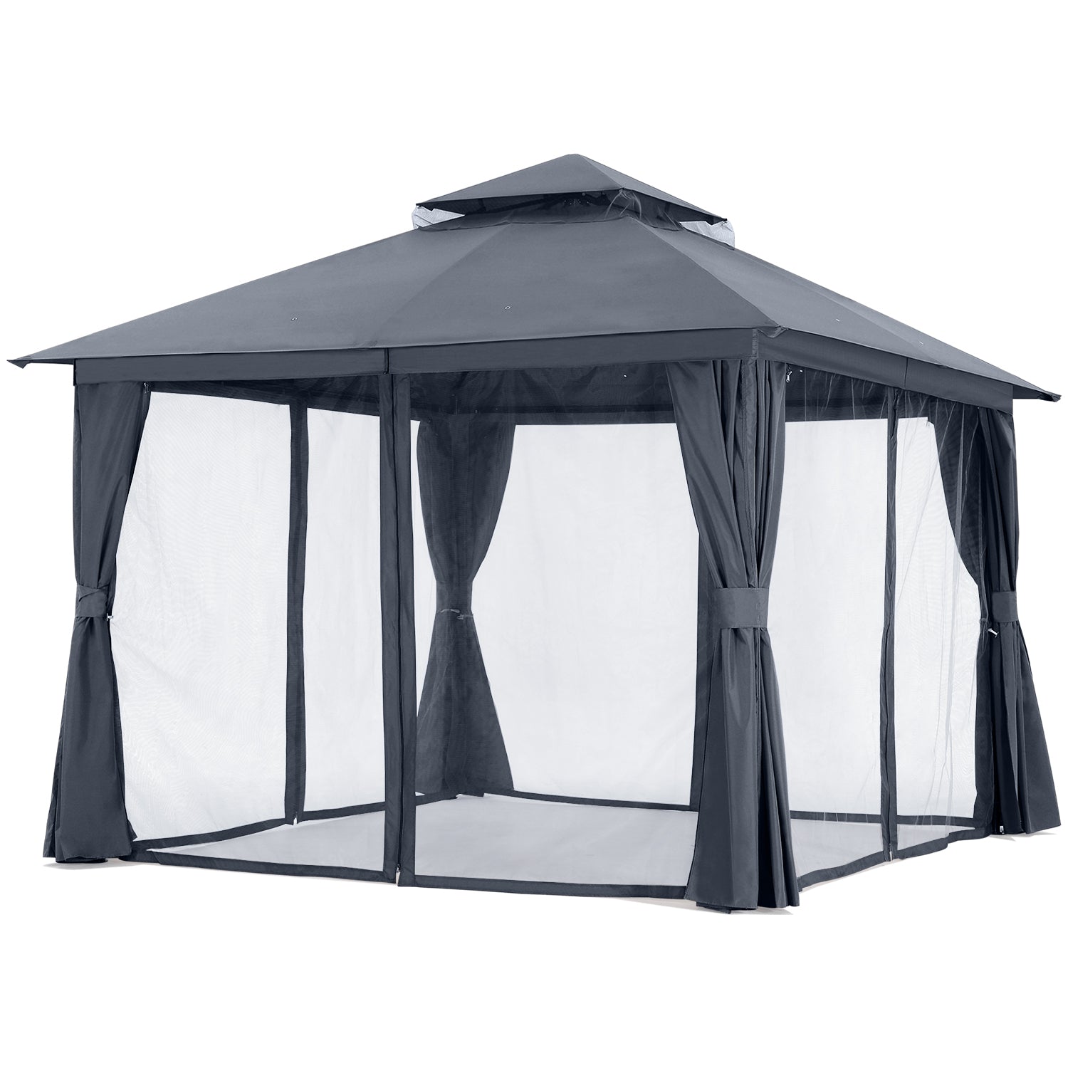 ABCCANOPY Outdoor Patio Gazebo with Mosquito Netting & Curtain 9x9, 11x11