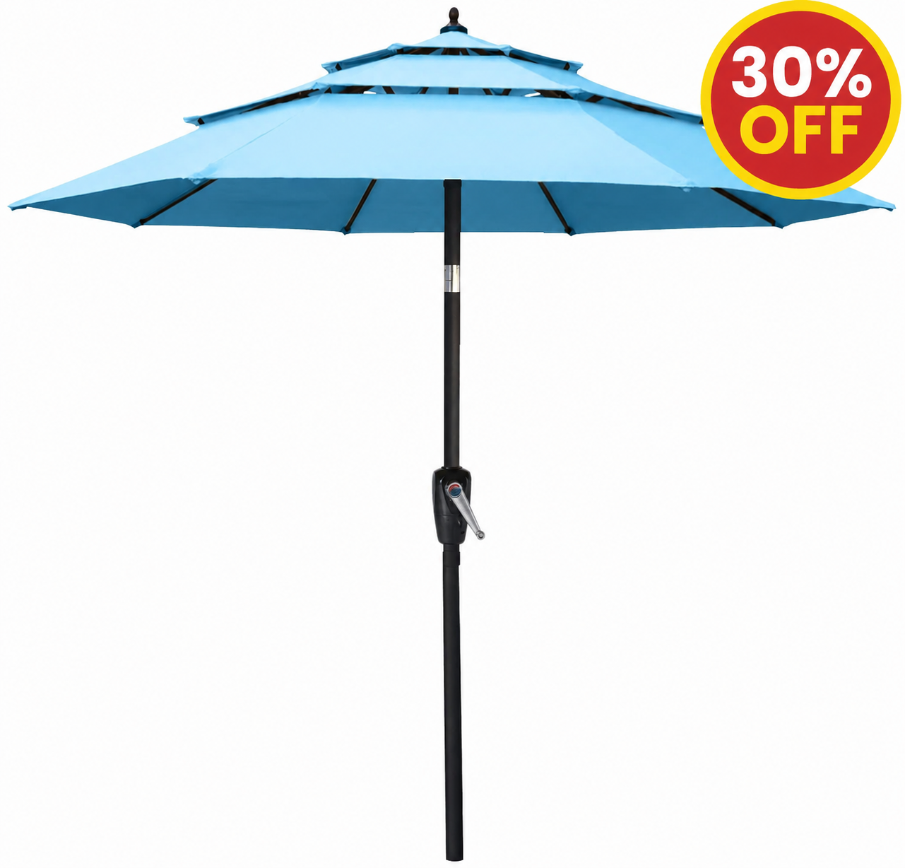3 Tiers Patio Umbrella Outdoor Table Umbrella Forest Green / 9FT