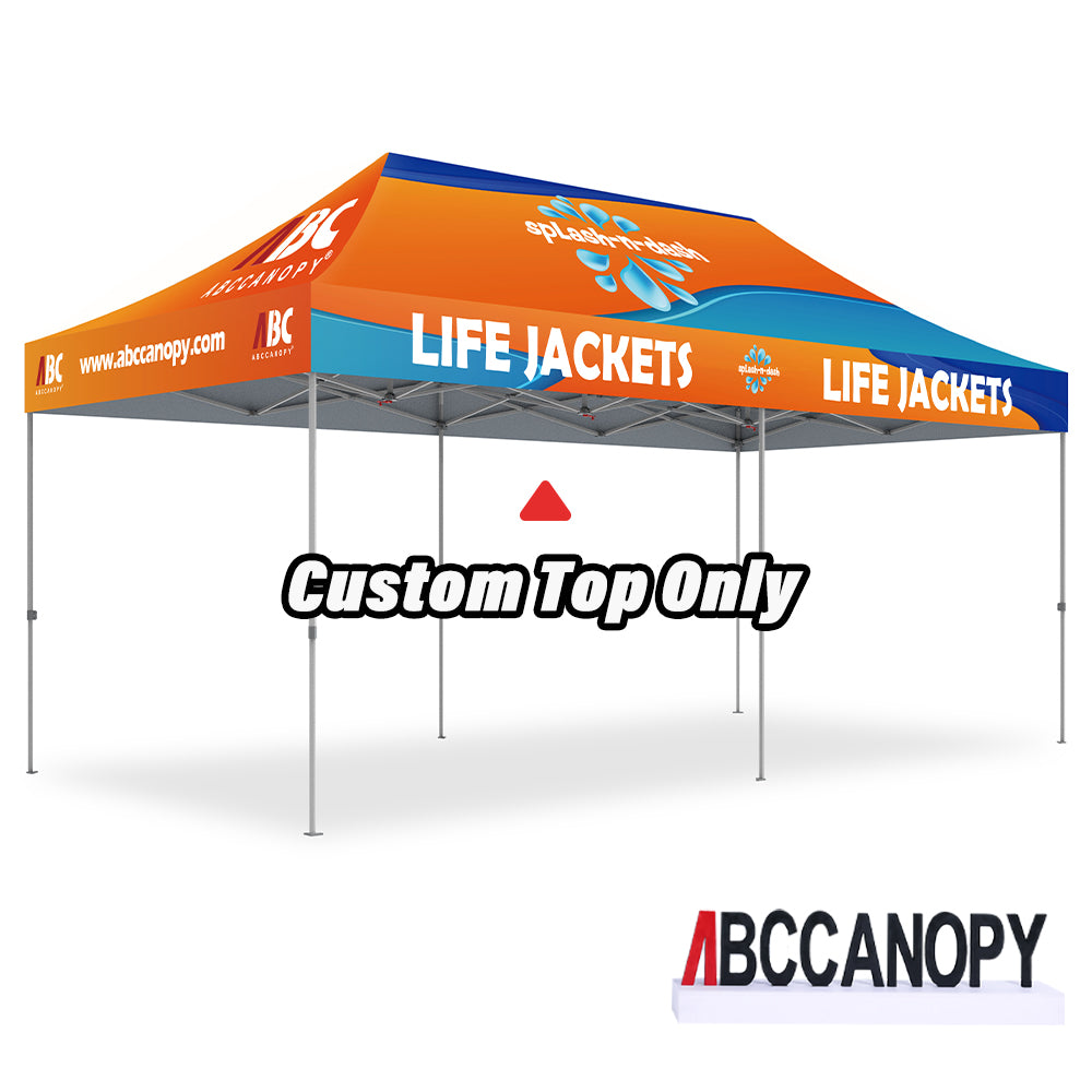 ABCCANOPY Custom Canopy Top with Logo 8x8/10x10/10x15/10x20 (Top Only)