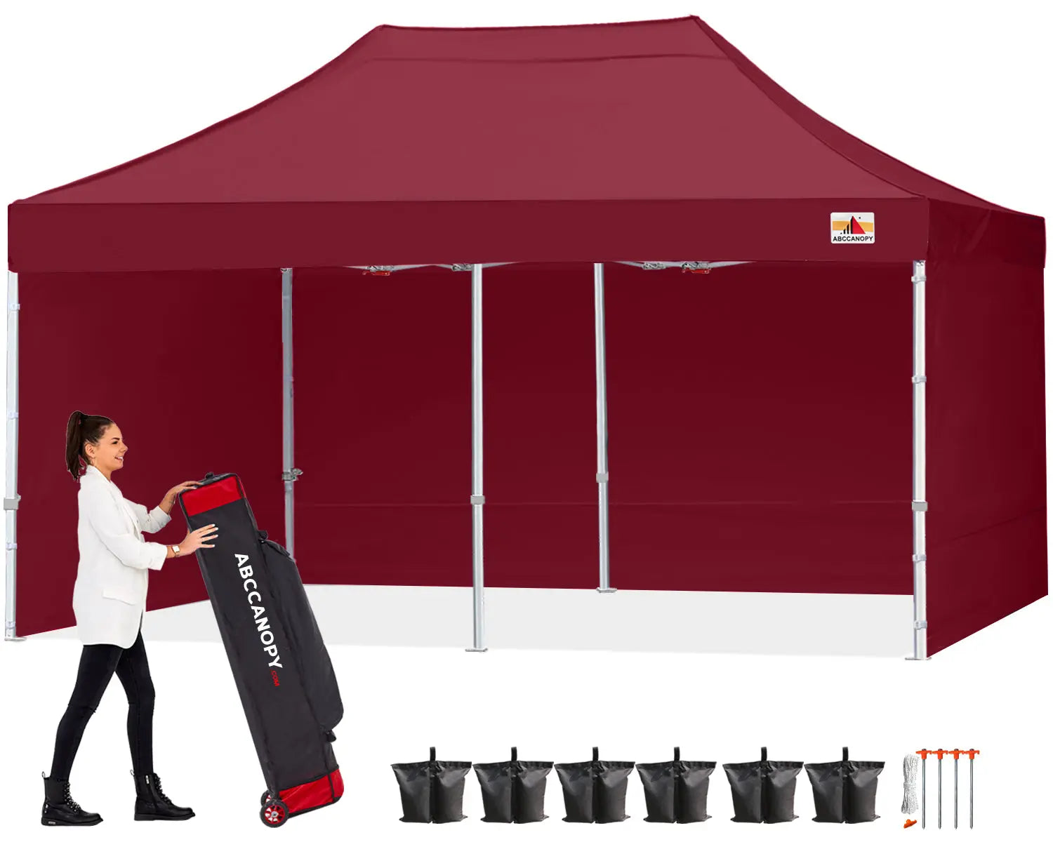 ABCCANOPY S1 Commercial Pop Up Canopy Tent with Sidewalls - 10x10, 10x15, 10x20