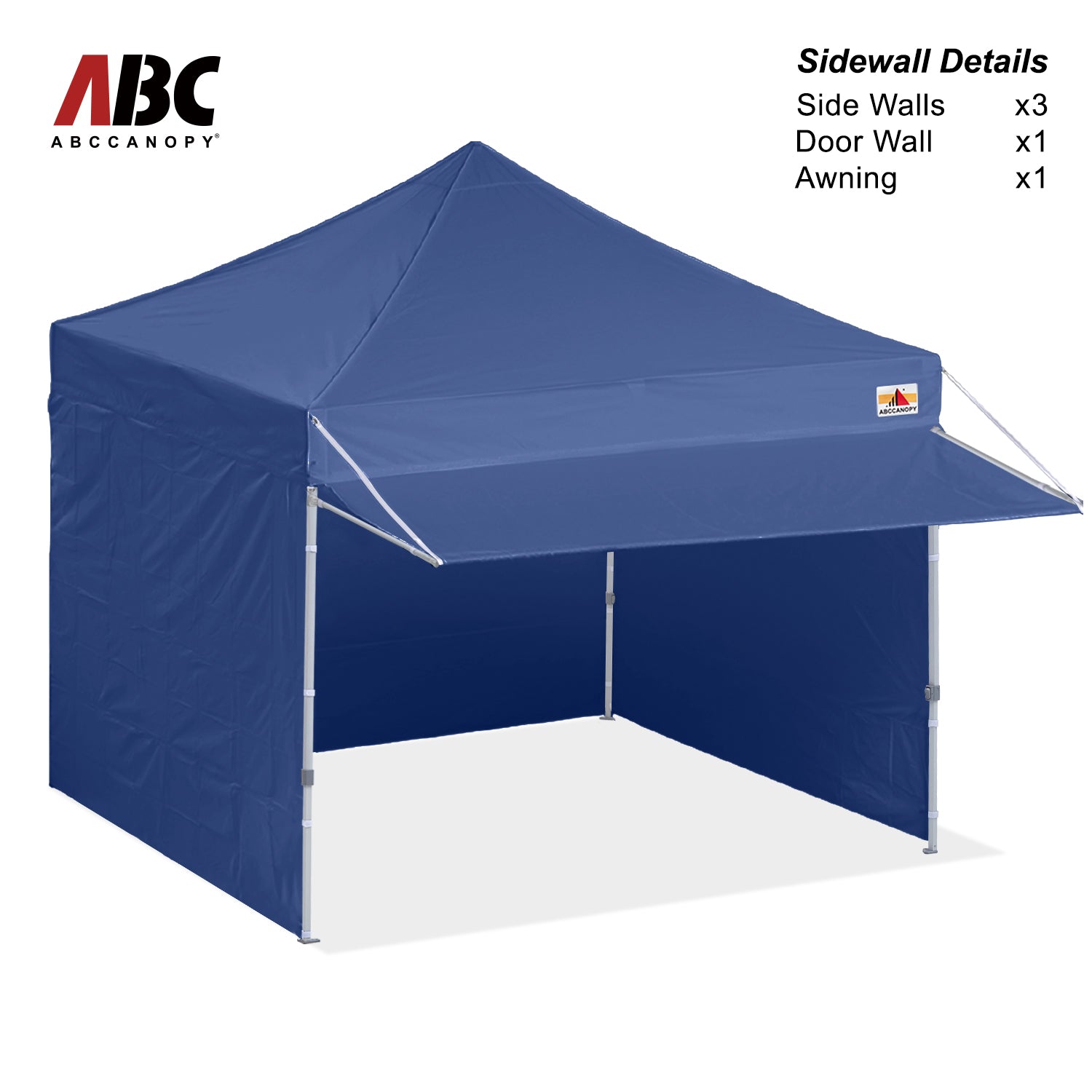 ABCCANOPY S1 Commercial Pop Up Canopy Tent with Awning and Sidewalls - 10x10, 10x20