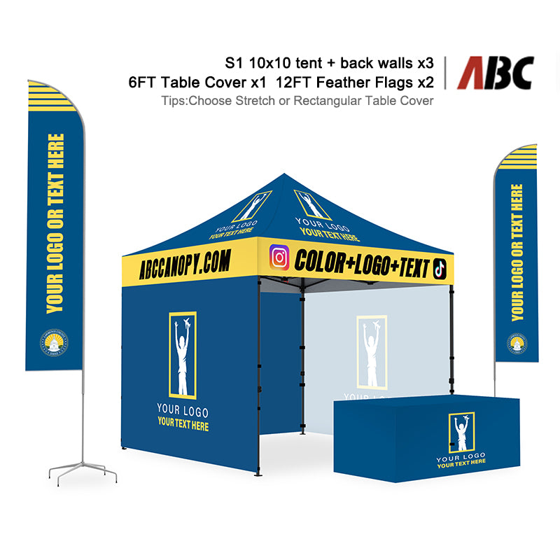 ABCCANOPY 10x10 Custom Canopy Full Case Vision Super Value Package (S1 Commercial)