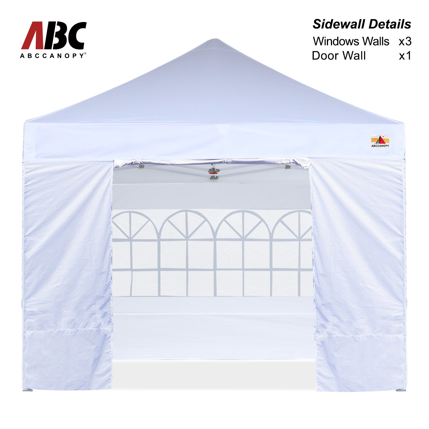 ABCCANOPY Pop Up Church Canopy Tent with Window Sidewalls (S1 Commercial) - 8x8, 10x10, 10x15, 10x20